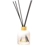 Mey İthalat Missi 130 ml Degrade Beyaz Cam Şişe Bambu Çubuklu Black Orchid Oda Kokusu