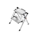Mey İthalat MK80 Comfortline Alüminyum Katlanır Merdiven, 150 Kg'a Kadar, 2 Büyük Basamak, Taşıma Saplı, Soft-Grip Tabanlı, Paslanmaz - Çok Renkli
