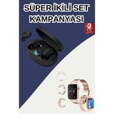 Mey Ithalat® Nabız Ölçer Hediye Bileklikli Akıllı Saat ve Dijital Göstergeli Bluetooth Kulak - Renkli