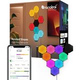 Mey İthalat Nanoleaf Shapes Ultra Black Altıgen Başlangıç kiti, 9 Akıllı Rgbw LED Paneli – 16 Milyon Renk, Modüler Wi-Fi Iç Mekan Duvar Aydınlatması; Alexa, Google ve Apple ile Uyumlu