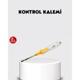 Mey İthalat® Neon Lambalı Elektrik Kontrol Kalemi Nikel Kaplama 110-220V