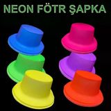 Mey İthalat® Neon Partisi Turuncu Renk Plastik Fötr Şapka