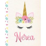 Mey İthalat Nerea: Personalized Unicorn Sketchbook For Girls With Pink Spanish/mexican/latina Name - 8.5X11 110 Pages. Doodle, Draw, Sketch, Create!
