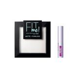 Mey İthalat New York Fit Me Matte+Poreless Pudra 90 Translucent (Transparan) & Mini Falsies Surreal Maskara 4.7 ml Makyaj Seti