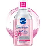 Mey İthalat Nıvea Aqua Rose Gül Suyu ve Serum Içeren Çift Fazlı Micellar Makyaj Temizleme Suyu 400ML,YÜZ Göz Dudak, Spf Filtrelerini Temizler