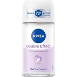 Mey İthalat Nıvea Kadın Roll-On Deodorant Double Effect 50ML, 72 Saat Anti-Perspirant Koruma, Alkolsüz, Pürüzsüz Koltuk Altı