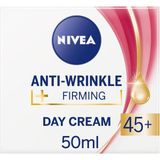 Mey İthalat Nıvea Kırışıklık Karşıtı + Sıkılaştırıcı Krem Yaş 45+ (50 Ml), Yaşa Özel Yüz Bakım Kremi, Kayısı Çekirdeği ve Shea Yağı ile Yoğun Cilt Bakım, Uv Filtresi ile Güneş Koruması