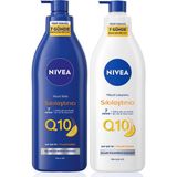 Mey İthalat Nivea Q10 Sıkılaştırıcı Vücut Bakım Sütü Kuru Cilt 400ML ve Vücut Losyonu Normal Cilt 400ML, C Vitam
