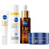 Mey İthalat Nıvea Q10 SPF50 Güneş Koruyucu Yüz Bakım Kremi 40ML, Kırışıklık Karşıtı Serum 30ML,GÖZ Kremi ve Gece Kremi