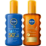 Mey İthalat Nıvea Sun Güneş Koruyucu Aile Kişisel Bakım SETI,SPF50+ Çocuk Güneş Kremi 200 Ml,bronzlaştırıcı Güneş Yağı