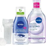 Mey İthalat Nıvea Yatıştırıcı Micellar Makyaj Temizleme Suyu ve Göz Makyaj Temizleyici 125ML, Pamuk Hediyeli Set