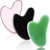 Mey İthalat Nuanchu 3 Adet Gua Sha Yüz Aleti, Doğal Reçine Taş, Gua Sha Tahtası, Kazıma, Yüz Masaj Aracı, Gua Sha Kazıma Masaj Aleti, Yüz, Cilt ve Vücut Kası Rahatlatma Aracı (Pembe, Koyu Yeşil, Siyah)