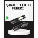 Mey İthalat® Odak Ayarlı 2000 Lümen Şarjlı Led El Feneri
