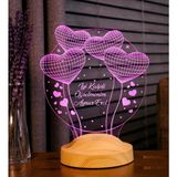 Mey İthalat Öğretmene Özel 3D LED Lamba - Balon Kalpli Tasarımlı, Öğretmenler Günü ve Mezuniyet Hediyesi, Isimli Dekoratif Gece Lambası