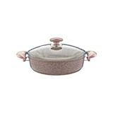 Mey İthalat Oms Collection 34 cm Granit Karnıyarık Tenceresi Kahverengi Metal Çerçeveli Kapak