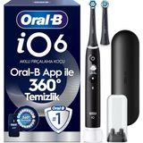 Mey İthalat Oral-B Io6 Siyah Şarjlı/elektrikli Diş Fırçası, 2 Fırça Başlığı, Uzun Ömürlü Pil, Premium Seyahat Kabı, Yedek Başlık Kabı