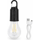 Mey İthalat Orret Home Şarjlı Kamp Ampulü USB Type-C Girişli Asılabilir LED Ampul 3 Modlu Işık Gün Işığı Kamp Lambası Taşınabilir Acil Durum Işığı Kancalı Ampul Outdoor Kamp Aydınlatma