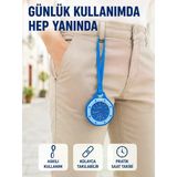 Mey İthalat® Pantolon Kemer Köprüsüne Takılabilir Askılı Analog Saat Mavi Çanta Charmı