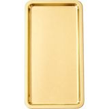 Mey İthalat Paslanmaz Çelik Sunum Tepsisi, Dikdörtgen, Gold, 33X18 Cm, Düz, Çay Kahve Tatlı Sunumu, 1 Adet