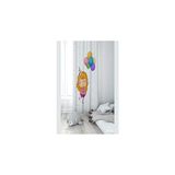 Mey İthalat Pelangi Beyaz Fon Balonları Tutan Mutlu Kız Desenli Dijital Baskı Yıkanabilir Bebek Çocuk Odası Fon Perdesi, Turuncu-Beyaz 140 x 200