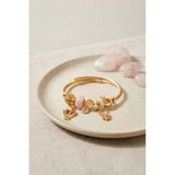 Mey İthalat® Pembe Uçan Model Charmlı Gold Renk Bileklik