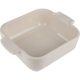 Mey İthalat Peugeot - Seramik Kare Fırın Kabı - 18 cm (Saplar Dahil) x 11,4 cm x 5,1 cm - Kapasite: 0,66 L - Ekru