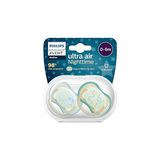 Mey İthalat Philips Avent Ultra Air Gece Emziği 0-6 Ay, 2'li Paket, Erkek