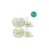 Mey İthalat Philips Avent Ultra Air Gece Emzik, 18 Ay+, 2’li Paket, Karanlıkta Parlayan, Ortodontik Silikon, Geniş Hava Delikli, Mikrodalga Sterilize Edilebilir, Bpa Içermez, SCF376/01