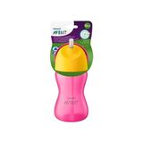Mey İthalat Pipetli Bardak, 12 Ay+, 300 Ml, Desenli, Damlatmaz, Kolay Tutuş, Bulaşık Makinesinde Yıkanabilir, Bpa Içermez, Pembe, SCF798/02 - Çok Renkli