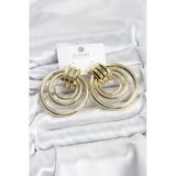 Mey İthalat® Pirinç Gold Renk Halka Model Kadın Küpe