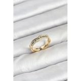 Mey İthalat® Pirinç Gold Renk Zirkon Taşlı Vintage Kadın Yüzük