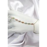 Mey İthalat® Pirinç Renkli Kare Zirkon Taşlı Y Model Gold Renk Kadın Şahmeran