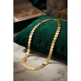 Mey İthalat® Plaka Model Gold Renk Pirinç Kadın Kolye