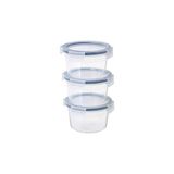 Mey İthalat Plastik Saklama Kabı Seti, Şeffaf, 750 Ml, Yuvarlak, 3 Parça