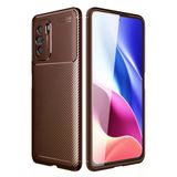 Mey İthalat® Poco F3 Kılıf Auto Focus Karbon Kapak - Kahverengi