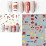 Mey İthalat Pop Beauty Nail Art Tırnak Süsleme Sticker, Tırnak Dövmesi, Tırnak Tattoo Mavi