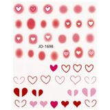 Mey İthalat Pop Beauty Nail Art Tırnak Süsleme Sticker, Tırnak Dövmesi, Tırnak Tattoo Pembe-Beyaz