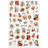 Mey İthalat Pop Beauty Nail Art Tırnak Süsleme Sticker, Tırnak Dövmesi, Tırnak Tattoo Turuncu