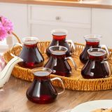 Mey İthalat Porsima 16043 Ehl-I Keyf 6'lı Borosilikar Cam Çay Bardağı Seti 200 ml