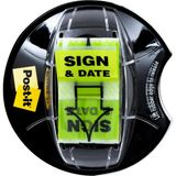 Mey İthalat Post-It "sign And Date" Bayrakları, 200/MASA Kavrama Dispenseri, 1 Dispenser/paket, 1 "geniş, Parlak Yeşil (680-HVSD)