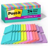 Mey İthalat Post-It Süper Yapışkan Notlar, 24 Not Defteri, 3x3 Inç, 2 x Yapıştırma Gücü, Okul Malzemeleri ve Ofis Ürünleri, Dikey Yüzeyler Için Yapışkan Notlar, Monitörler, Duvarlar ve Pencereler, Süpernova Neons