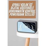 Mey İthalat® Powerbankli Bluetooth Kulaklık Yüksek Ses Aynalı Çift Dijital Gösterge Ekranı