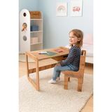 Mey İthalat Pratikoutdoor Tek Kişilik Çekmeceli Ahşap Çocuk Oyun & Aktivite Masa ve Sandalye Takımı - 18MM Ceviz Renk Mdf