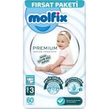 Mey İthalat® Premium Bebek Bezi Fırsat Paketi 3 Beden 4-9 Kg 60 Adet