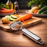 Mey İthalat Premium Paslanmaz Çelik Çok Amaçlı Sebze Soyucu, Patates, Havuç, Salatalık ve Meyveler Için Ergonomik Y-Şekilli Bıçaklı Soyacak, Dayanıklı, Keskin,