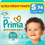 Mey İthalat Prima Bebek Bezi Premium Care 5 Numara 74 Adet Ultra Fırsat Paketi