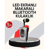 Mey İthalat® Profesyonel Bluetooth Kulaklık – Klipsli, Titreşimli, Dijital Göstergeli