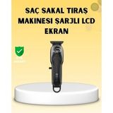 Mey İthalat® Profesyonel Tıraş Makinesi Lcd Ekranlı Turbo Mod Güçlü Motor