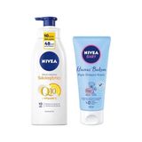 Mey İthalat Q10 C Vitamini Sıkılaştırıcı Vücut Losyonu 400 ml ve Hassas Bakım Pişik Önleyici Krem 100 ml - Çok Renkli
