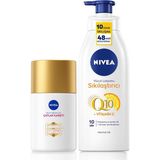 Mey İthalat Q10 Sıkılaştırıcı Vücut Losyonu 400ML, C Vitamini, LUMINOUS630 Çatlak Karşıtı Vücut Yağ Serumu 100ML